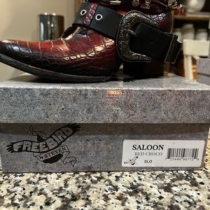 Freebird Boots - Saloon Red Croco size 11
